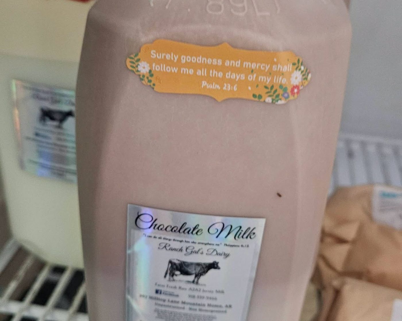 Bottles of farm fresh milk and dairy products