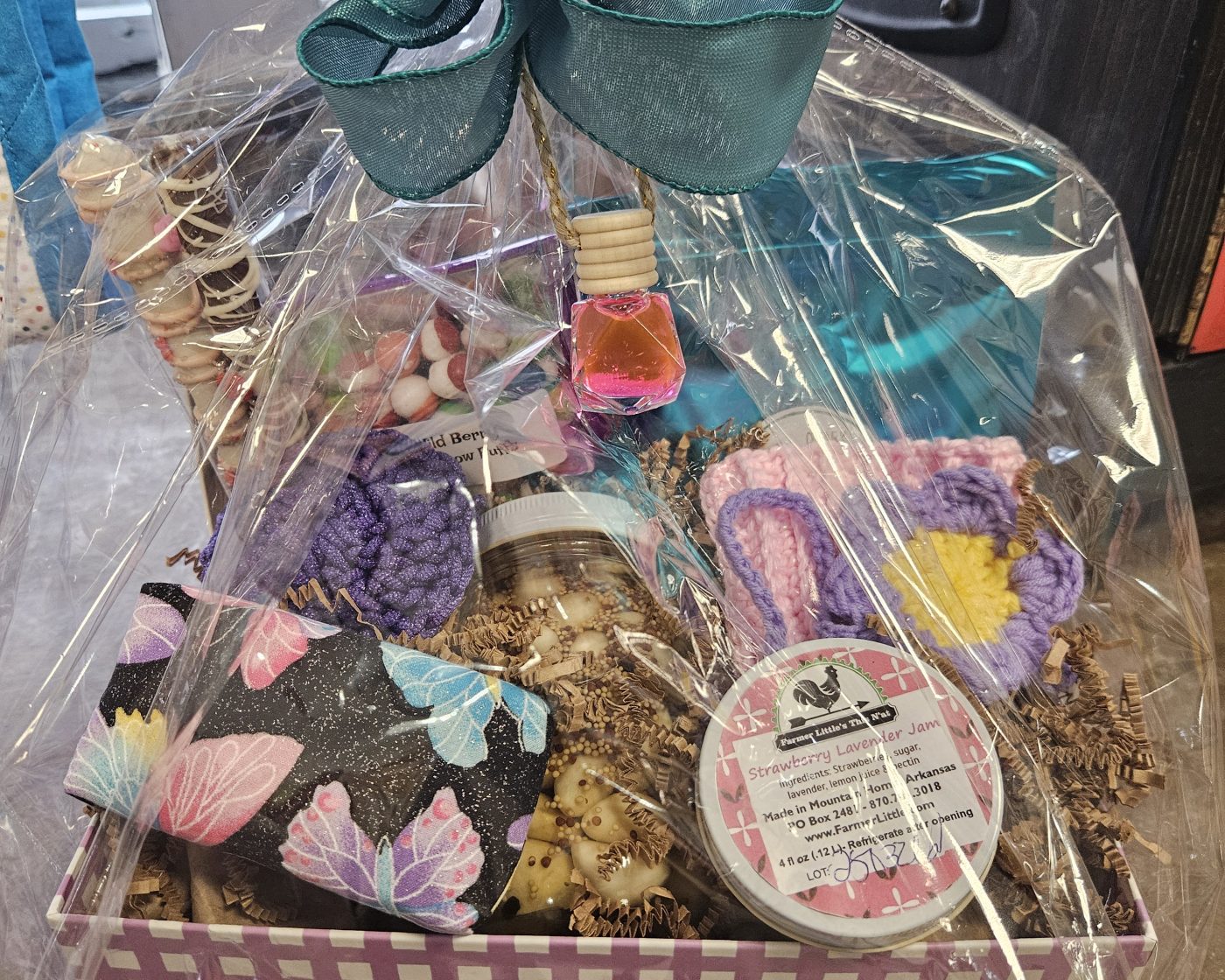 Locally-made gift baskets filled with handmade goods